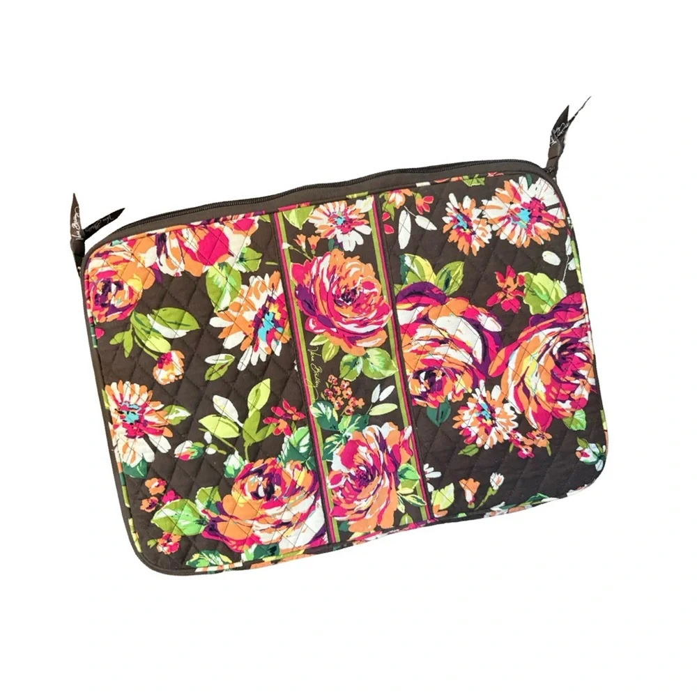 Vera Bradley Laptop Case Quilted English Rose Pattern Design